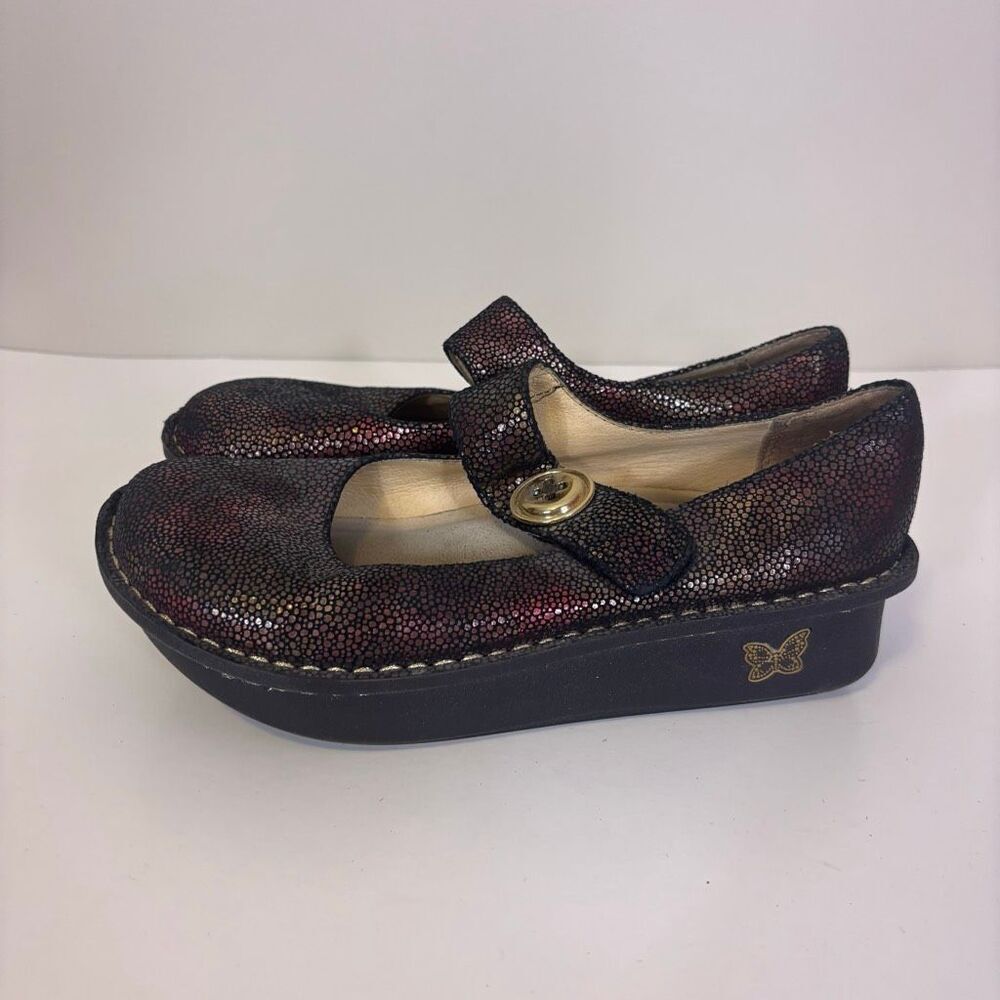 Alegria Red Reflect Leather Mary Jane Comfort Shoes Size 36 = 6